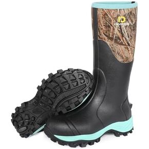 أحذية مطاطية D DRYCODE للنساء مع ساق فولاذية، أحذية مطر دافئة مقاومة للماء من النيوبرين 6 مم، أحذية صيد للعمل في الطين في الهواء الطلق، أزرق مائي، مقاس 5-11 in Kuwait