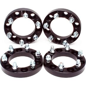 4pcs Wheel Spacers Adapters Black 1" Thickness 6 Lugs 6x5.5/6x139.7 M14x1.5 Studs Compatible for Chevy Suburban Silverado Tahoe GMC Sierra 1500 Yukon Cadillac Escalade Ram 1500