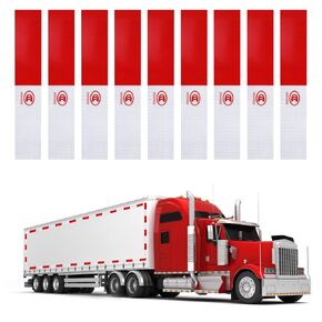 2" × 12" × 40 Pack Red/White Conspicuity Safety Caution Warning DOT-C2, reflective tape, reflective tape outdoor waterproof, Tape Trailer Reflector - for Cars, Trucks, Trailers, Boats, Signs