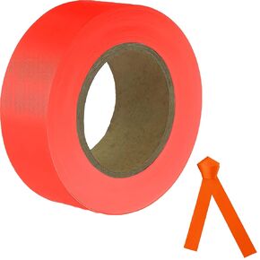Yellow Flagging Tape,Surveyors Tape,1-3/16" × 300' Survey Tape,Tree Marking Ribbon,Non-Adhesive Plastic Ribbon,Trail Marking Tape