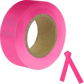 Yellow Flagging Tape,Surveyors Tape,1-3/16" × 300' Survey Tape,Tree Marking Ribbon,Non-Adhesive Plastic Ribbon,Trail Marking Tape