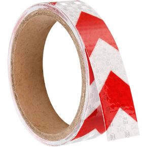 PATIKIL Reflective Tape, 1 Roll 30 Ft x 1-inch Waterproof Adhesive High Visibility Caution Warning Safety Tape Reflector for Trucks Trailers Cars, Arrow Fluorescence Yellow Black