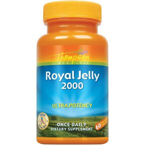Thompson Royal Jelly Ultra Potency, 2000 Mg | Protein-Based Bee Product | Natural Source of Trace Vitamins & Minerals | 60 Vegetarian Capsules