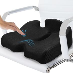 X Large Seat Cushion - Office Chair Cushion for Long Sitting - Memory Foam Chair Pad Cushion for Tailbone, and Low Back Pain Relief - Non-Slip Seat Cushions for Office Chairs, Desk Chair