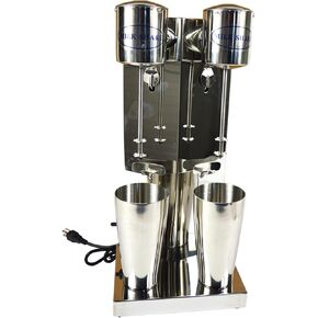 INTBUYING Dual Head Milkshake Machine Stainless Steel Milk Shake Machine 2 Speed with Mixing Cup, Smoothie Mixer Blender Cocktail Mixer Maker Commercial Milkshake Mixer