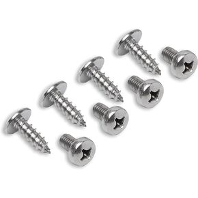 Stainless Steel License Plate Screws Compatible with Audi A3 A4 A5 A6 A7 A8 S3 S4 S5 S6 S7 S8 RS3 RS4 RS5 RS6 RS7 Q3 Q4 Q5 Q7 Q8 SQ5 SQ7 SQ8 RS Q8 TT TTS TT RS R8 E-tron (Standard Length)