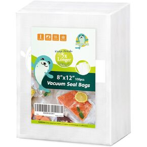 Happy Seal Vacuum Sealer Bags 6" x 10" 130 Pint Size for Food, Pre-cut Food Saver Airtight Vac Storage, Meal Prep or Sous Vide, Commercial Grade Vacuum Seal Freezer Bags