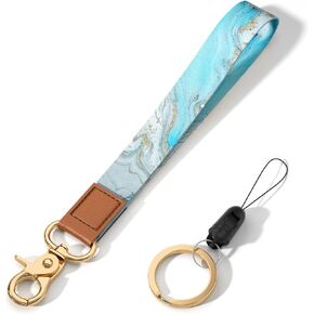 Hsxnam Wrist Lanyard Key Chain, Cute Wristlet Strap Keychain Holder for Women Men Car Keys ID Badges Card Wallet Phone Camera