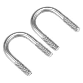 uxcell U-Bolts 2pcs 3.67"(93mm) Inner Width 105mm Length M6 304 Stainless Steel U-Bolt Fastener for 89mm Pipe Dia