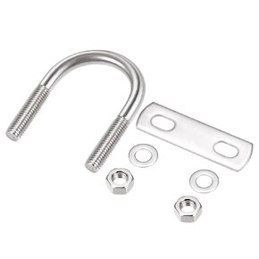 U Bolts (M6x52x100mm), Round U Bolt 304 Stainless Steel with Nuts Plates Washers - for Construction, Pipe