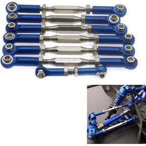Turnbuckles Tie Rods 3644 Adjustable Alum Alloy #45 Steel for RC 1/10 Slash Rustler Stampede Upgrade Parts (Dark Blue)