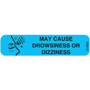 15-W "May Cause" Permanent Paper Label, 1 9/16" x 3/8", Blue, Pack of 1000