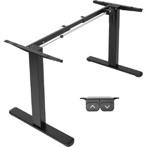 VIVO Electric Stand Up Desk Frame Workstation, Single Motor Ergonomic Standing Height Adjustable Base with Simple Controller, Black, DESK-V100EB