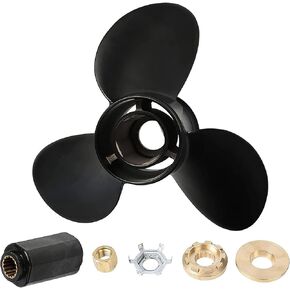 48-77342A45 RH 13 3/4 x 15P for Mercury Black Max Boat Propeller 40 50 60 70 75 80 90 100 115 125 140 HP Aluminum Prop 13.75X15 Pitch RH 15 Spline Tooth with Flo-Torq II Hub Kit 77342A45