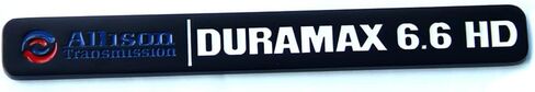 2X OEM Allison Transmission 6.6Hd 6.6 Hd Vortec Badge Emblems for 2500Hd 3500Hd Gmc Silverado Sierra Chrome Red in Saudi Arabia