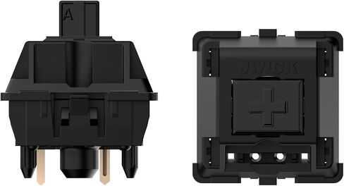 مفتاح JWK Ultimate Black، مفتاح خطي 58.5 جرام، هيكل سموكي ناعم POM Stem 5 دبابيس مفاتيح RGB للوحة المفاتيح الميكانيكية (مفتاح أسود نهائي 58.5 جرام 90 قطعة) in Saudi Arabia