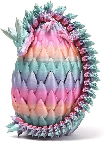 3D Printed Dragon Toy 12" Crystal Dragon Fidget Executive Desk Dragon Egg in Saudi Arabia