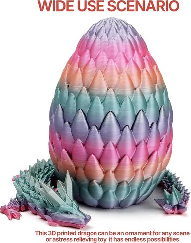 3D Printed Dragon Toy 12" Crystal Dragon Fidget Executive Desk Dragon Egg in Saudi Arabia