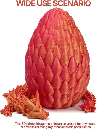 3D Printed Dragon Toy 12" Crystal Dragon Fidget Executive Desk Dragon Egg in Saudi Arabia