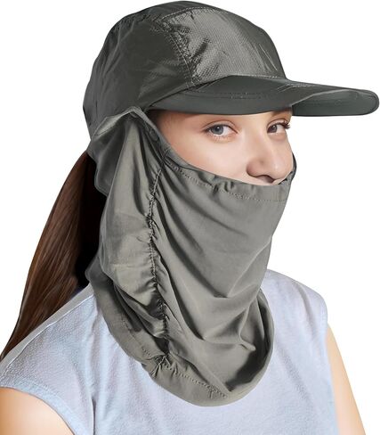 تبريد شبكة الشمس درع الرقبة ثنى تنفس الحرس الجراميق حماية من الأشعة فوق البنفسجية للجنسين الرجال النساء غطاء الوجه قبعة | منتج كوريا in Kuwait