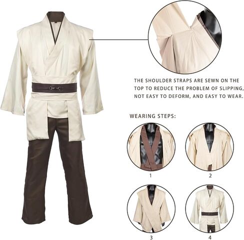 Jedi Costume Obi Wan Kenobi Costume Full Set Jedi Robe Adult Cosplay Halloween Star Costume Cosplay Cloak in Saudi Arabia