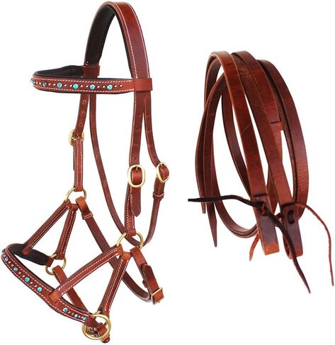 تشالنجر هورس جلد غربي مزين بالخرز من Bitless Sidepull Bridle 77RS06TR-F in Kuwait