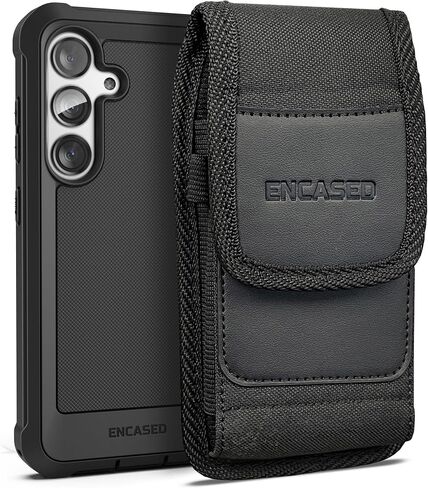 Encased 2-in-1 Belt Pouch with Case Designed for Samsung Galaxy S24 (2024) Full Body Protective Case with Screen Protector & Holster Clip Phone Holder (Black) in Saudi Arabia