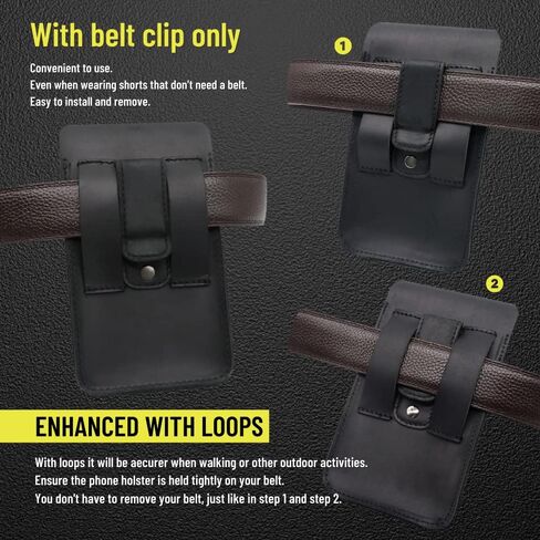 حافظة جلدية للهاتف لهاتف iPhone 14/13 Pro Max وSamsung Galaxy S23+ S22+ S21+ حافظات جلدية للهواتف المحمولة مزودة بمشبك حزام وإغلاق مغناطيسي (بني) in Kuwait