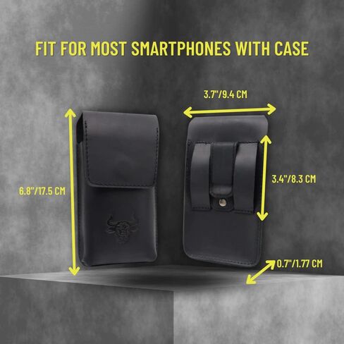 حافظة جلدية للهاتف لهاتف iPhone 14/13 Pro Max وSamsung Galaxy S23+ S22+ S21+ حافظات جلدية للهواتف المحمولة مزودة بمشبك حزام وإغلاق مغناطيسي (بني) in Kuwait