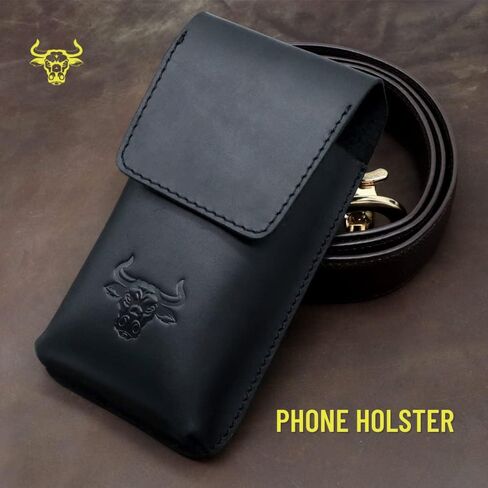 حافظة جلدية للهاتف لهاتف iPhone 14/13 Pro Max وSamsung Galaxy S23+ S22+ S21+ حافظات جلدية للهواتف المحمولة مزودة بمشبك حزام وإغلاق مغناطيسي (بني) in Kuwait