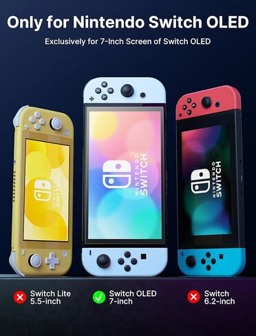 واقي شاشة JSAUX مكون من قطعتين مصمم لجهاز نينتندو سويتش OLED 2021، واقي مضاد للوهج صلابة 9H سهل التركيب مع أداة دليل زجاج مقوى مقاوم للخدش غير لامع لمفتاح OLED 7 بوصة in Saudi Arabia