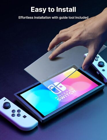 واقي شاشة JSAUX مكون من قطعتين مصمم لجهاز نينتندو سويتش OLED 2021، واقي مضاد للوهج صلابة 9H سهل التركيب مع أداة دليل زجاج مقوى مقاوم للخدش غير لامع لمفتاح OLED 7 بوصة in Saudi Arabia