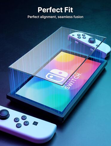 واقي شاشة JSAUX مكون من قطعتين مصمم لجهاز نينتندو سويتش OLED 2021، واقي مضاد للوهج صلابة 9H سهل التركيب مع أداة دليل زجاج مقوى مقاوم للخدش غير لامع لمفتاح OLED 7 بوصة in Saudi Arabia