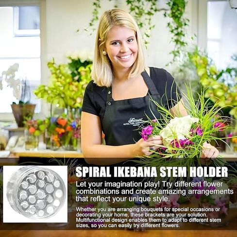 Spiral Ikebana Stem Holder,Spiral Stem Holder for Vases,2024 Spiral DIY Ikebana Stem Holder Ring,Bouquet Twister for Flower Arrangement in Saudi Arabia