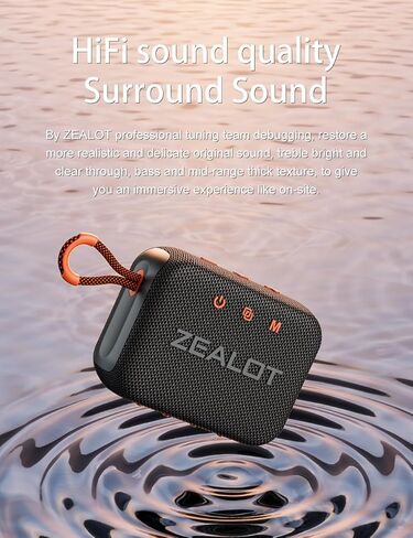 مكبر صوت الشاطئ ZEALOT-S75 - مكبر صوت بلوتوث محمول مقاوم للماء والرمل IPX6، مكبر صوت لاسلكي خفيف الوزن BT 5.2 لأنشطة الشاطئ وحفلات حمام السباحة والتخييم وما إلى ذلك. in Kuwait