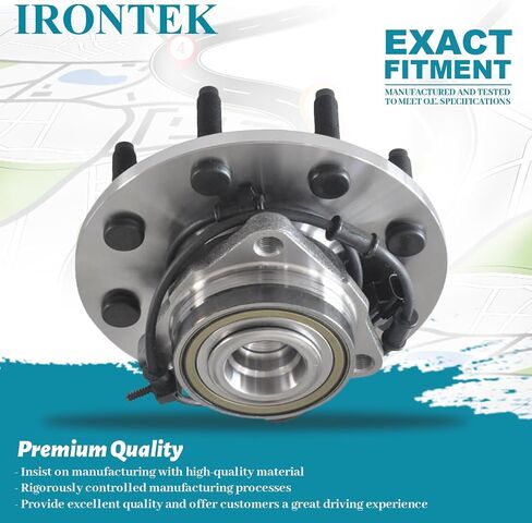 IRONTEK 515089x2 محور العجلة الأمامية ومجموعة المحمل (8 العروة مع ABS) مناسب 2003-2005 لدودج رام 2500؛ 2003-2005 ل دودج رام 3500 2 قطعة in Kuwait