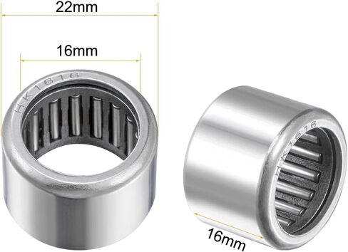 uxcell HK2526 Drawn Cup Needle Roller Bearings, Open End, 25mm Bore, 32mm OD, 26mm Width 42000N Static Load 22500N Dynamic Load 9000rpm Limiting Speed 2pcs in Saudi Arabia