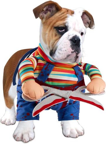 DELIFUR Halloween Scissors Style Doll Dog Costume for Cat Puppy and Medium Size Dog, Pet Adjustable Doll Funny Special Clothes Cosplay Party Pet Clothes Christmas Costume (Medium) in Saudi Arabia