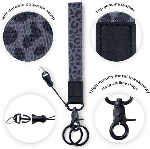 CADONO Hand Wrist Lanyard Key Chain Holder,Wristlet Keychain for Women and Men,Car Keys ID Badges,CuteWristlet Lanyard Wallet in Saudi Arabia