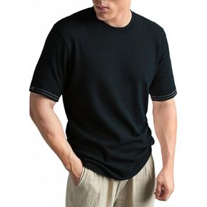 VPG Mens Knit Short Sleeve T-Shirts Casual Crewneck Sweater Pullover Tees in Saudi Arabia