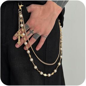سلاسل السراويل الشارع الشهير للرجال - الطبقات الذهب لهجة / سلاسل المحفظة الجينز سلسلة الجيب، الأزياء الشرير مجوهرات التبعي in Kuwait