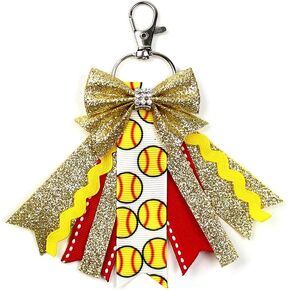 Glitter Sports Cheer Bow Keychain for Women Backpack Bag Accessories Cute Cheerleading Gifts Cheer Stuff in Saudi Arabia