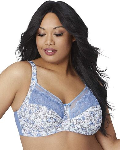Bramour by Glamorise Women's Full Figure Plus Size Luxury Underwire Back Close Sheer Lace Bra-Soho #7004 in Kuwait