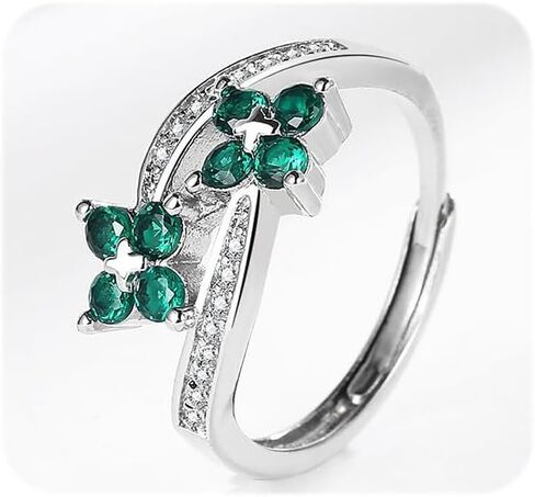 Rings for Women, Silver Plated Stainless Steel Promise Ring for Women, Adjustable Thumb Stacking Bands Cubic Zirconia Eternity Band Gift for Her in Saudi Arabia