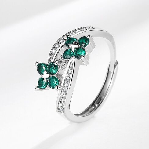 Rings for Women, Silver Plated Stainless Steel Promise Ring for Women, Adjustable Thumb Stacking Bands Cubic Zirconia Eternity Band Gift for Her in Saudi Arabia