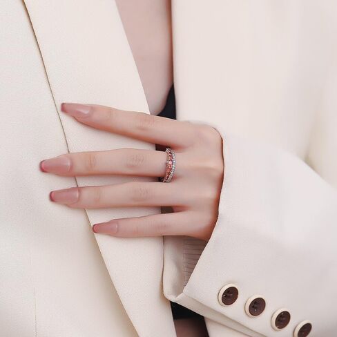 Rings for Women, Silver Plated Stainless Steel Promise Ring for Women, Adjustable Thumb Stacking Bands Cubic Zirconia Eternity Band Gift for Her in Saudi Arabia