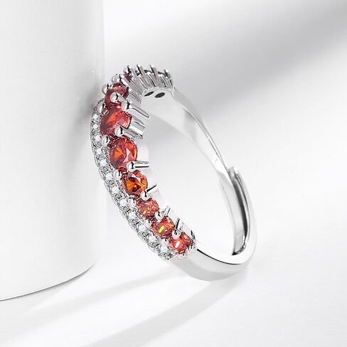 Rings for Women, Silver Plated Stainless Steel Promise Ring for Women, Adjustable Thumb Stacking Bands Cubic Zirconia Eternity Band Gift for Her in Saudi Arabia