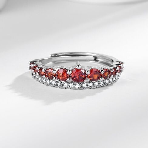 Rings for Women, Silver Plated Stainless Steel Promise Ring for Women, Adjustable Thumb Stacking Bands Cubic Zirconia Eternity Band Gift for Her in Saudi Arabia