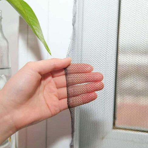 FLYZZZ DIY Self-Adhesive Window Screen Netting Mesh Curtain, 100X150cm (Approach 39.37x59.05 Inches), with Hook and Sticky Tape, Fitted to Multiple Windows (2 Pack, White) in Saudi Arabia