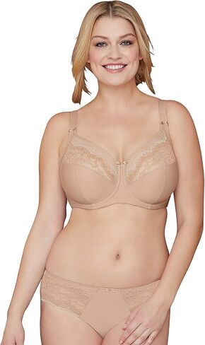 Bramour by Glamorise Women's Full Figure Plus Size Luxury Underwire Back Close Sheer Lace Bra-Soho #7004 in Kuwait